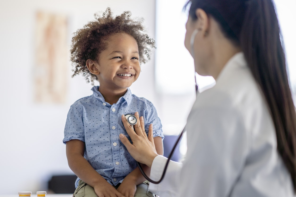 little boy at pediatric urgent care clinic