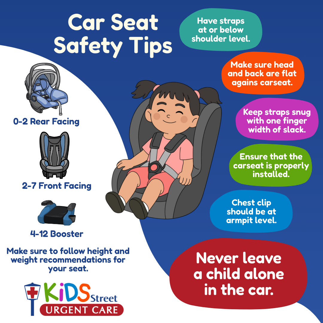 Car seat safety tips by KidsStreet Urgent Care