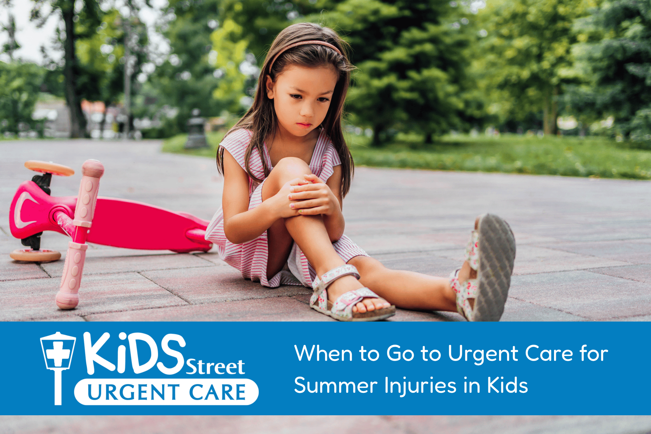 Little girl fallen off her scooter hurt for featured image for KidsStreet Urgent Care Blog
